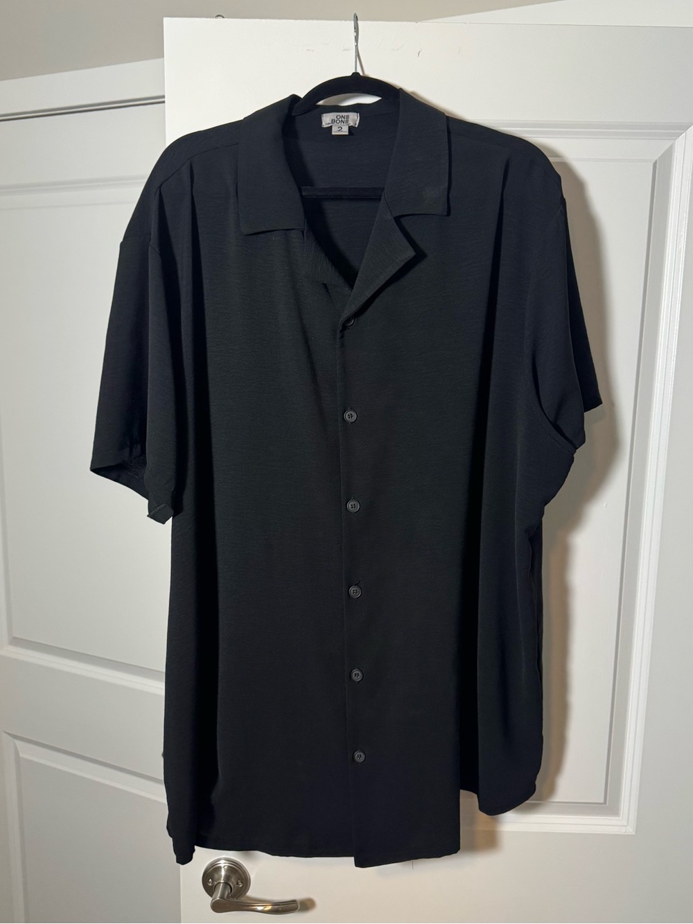 Black Men's Short-Sleeve Button-Up Shirt & Shorts set
